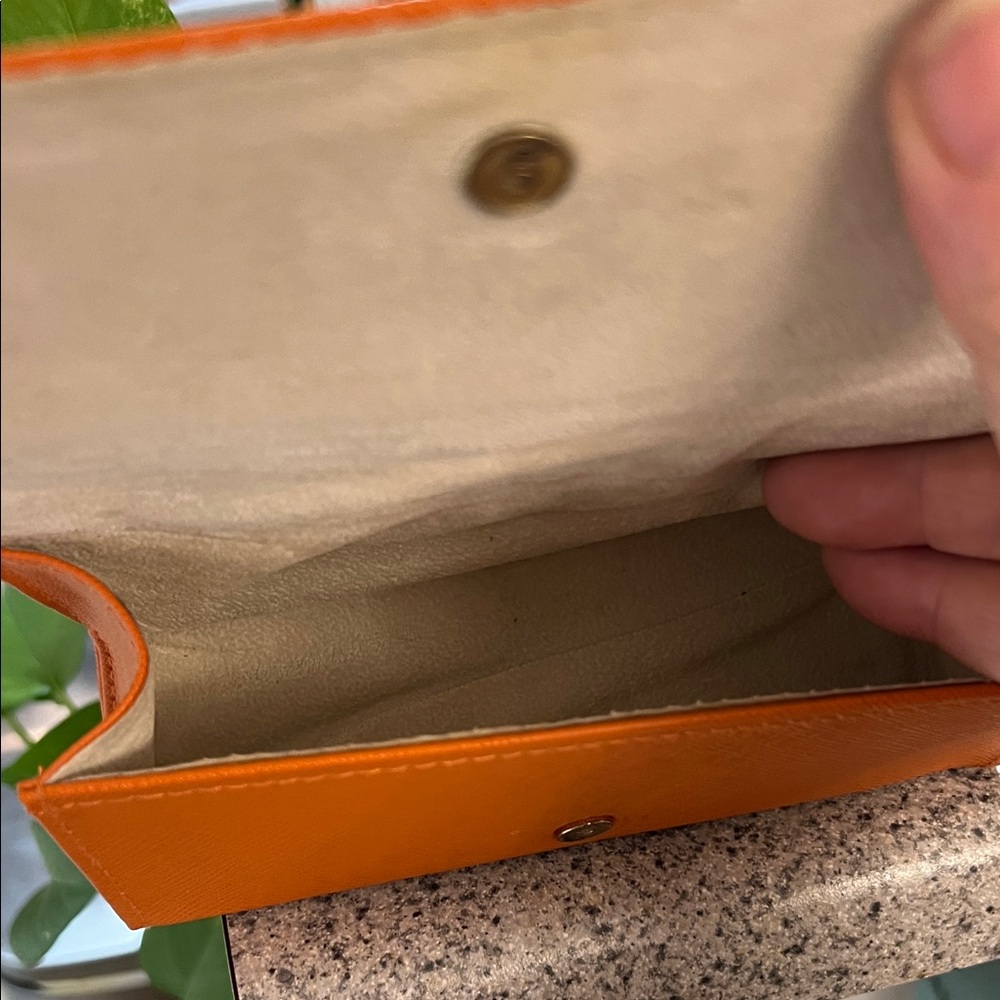 Tory Burch Vibrant Orange Glasses Case/Small Clutch - Picture 9 of 9